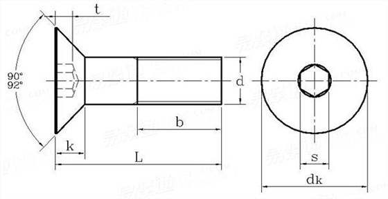 GB70.3内六角沉头螺钉国标号 