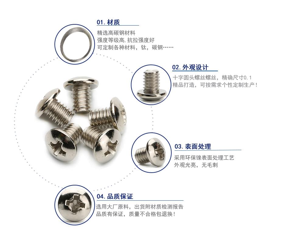 碳钢十字槽扁头螺丝