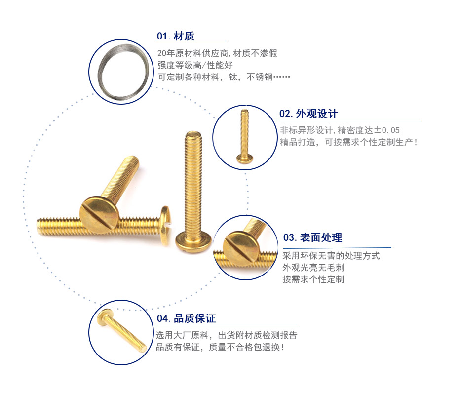 黄铜一字螺丝