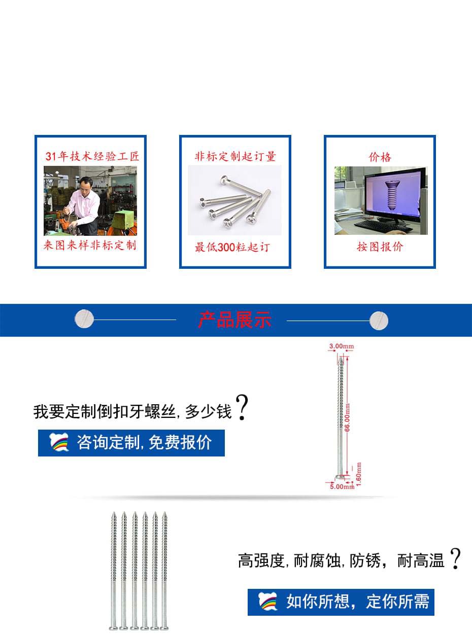 倒扣牙螺丝